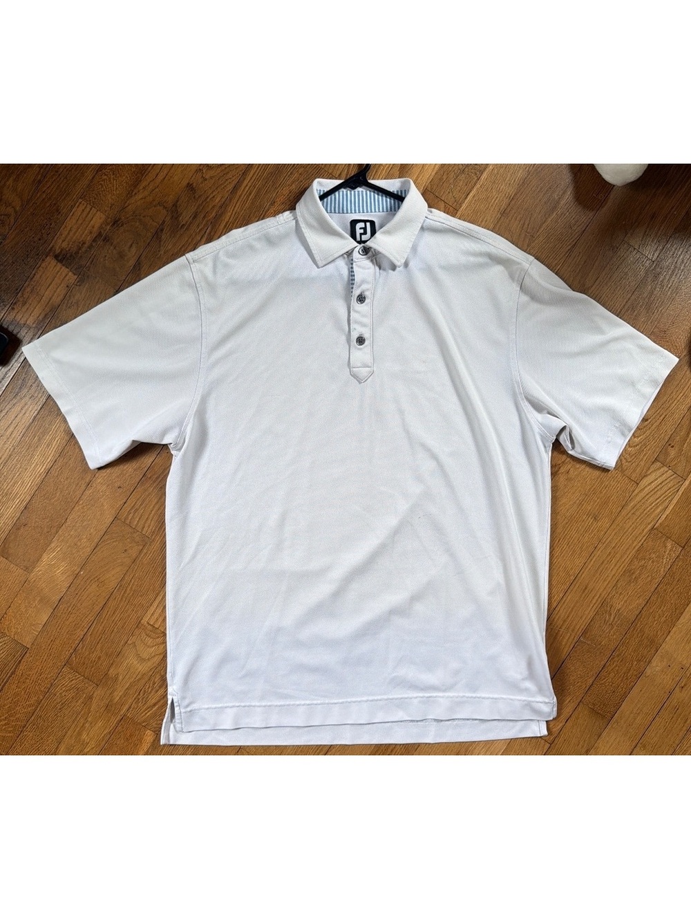 Large - Men - FootJoy White Golf Polo (Flaw)